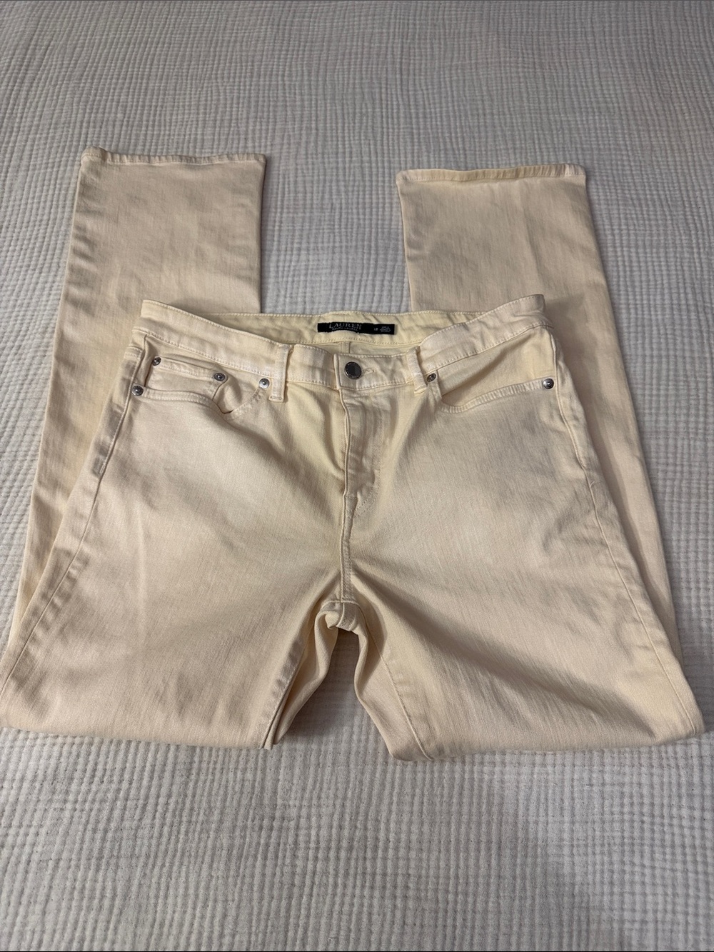 Ralph Lauren Cream Boot-Cut Jeans